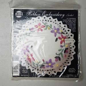 NEW 1990s Vintage NeedleMagic Ribbon Embroidery Kit 1030 Garland Sachet 5" 1994